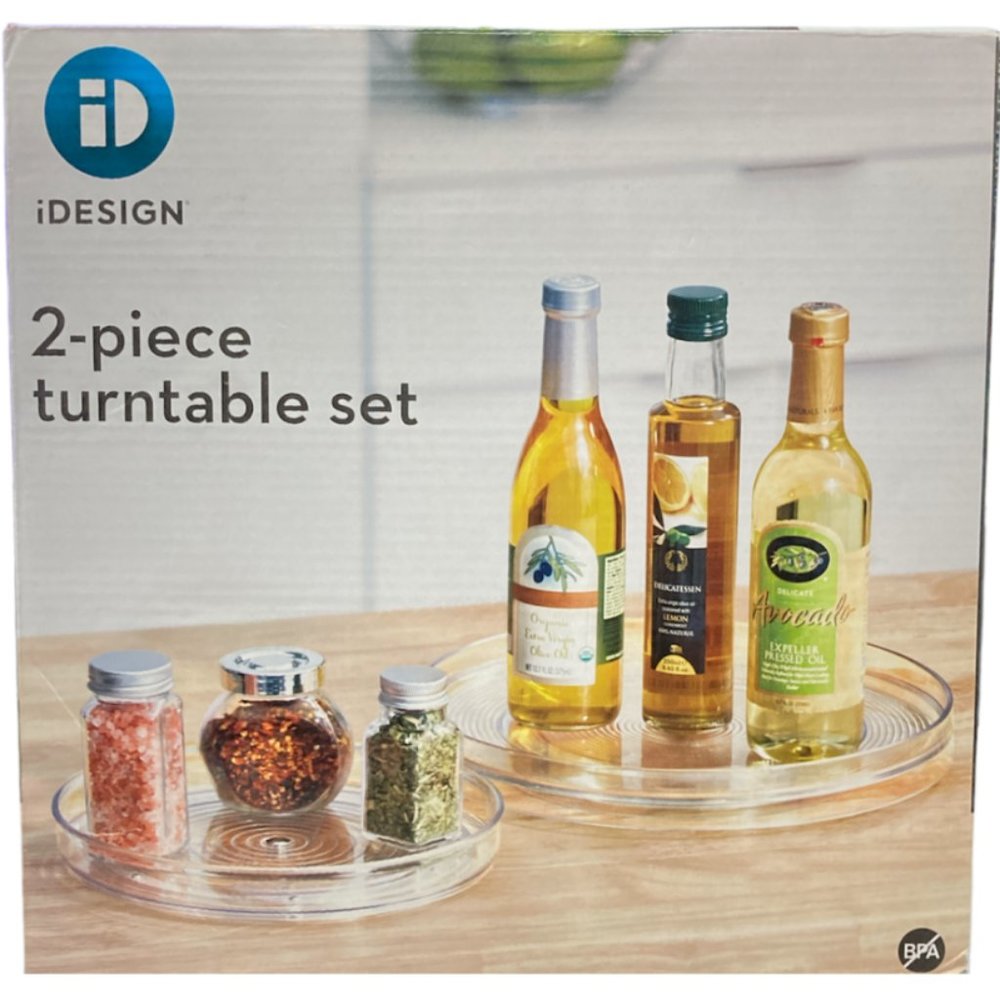 iDesign Linus Turntable Organizer, Set of 2, Clear